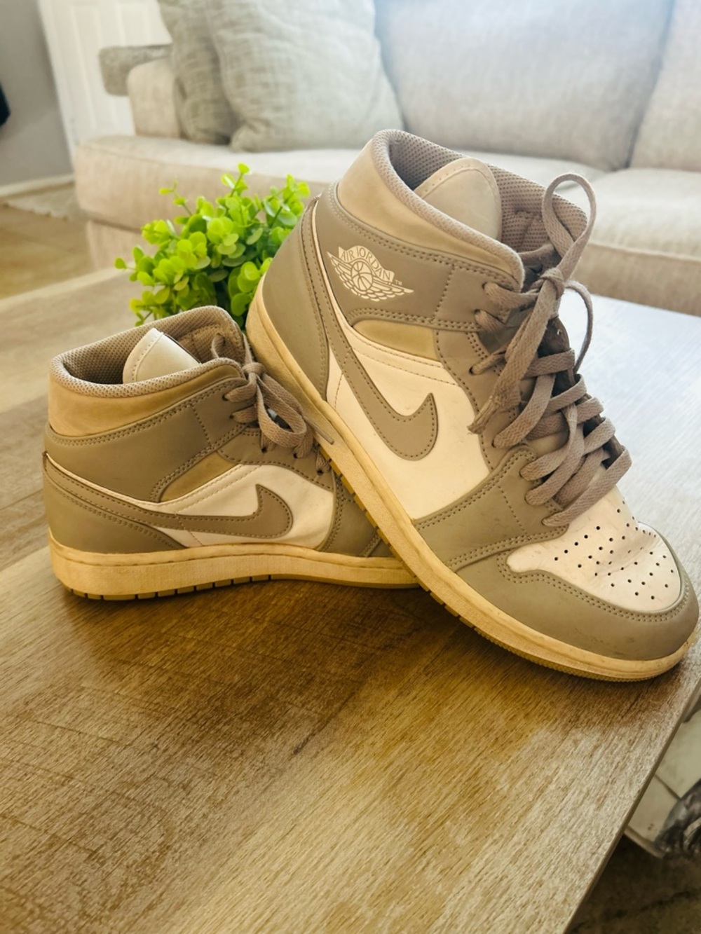 Nike Women's Mid-Top Sneakers - Grey and White